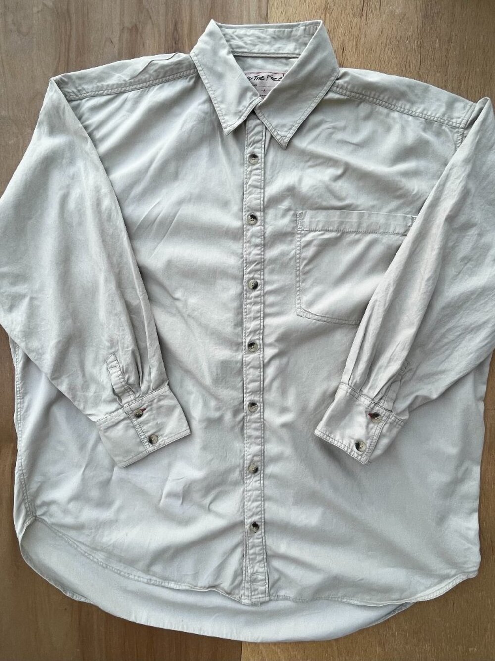 WE THE FREE OXFORD LONG SLEEVE SHIRT MEN’S sz L Cream Spread Collar